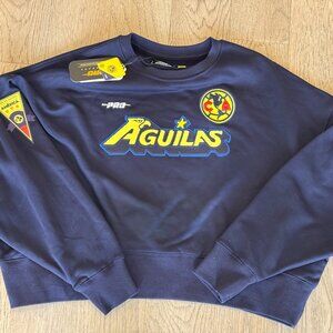 NWT Liga MX Club America Premium Women's Rib Classic Oversized Fleece Crewneck
